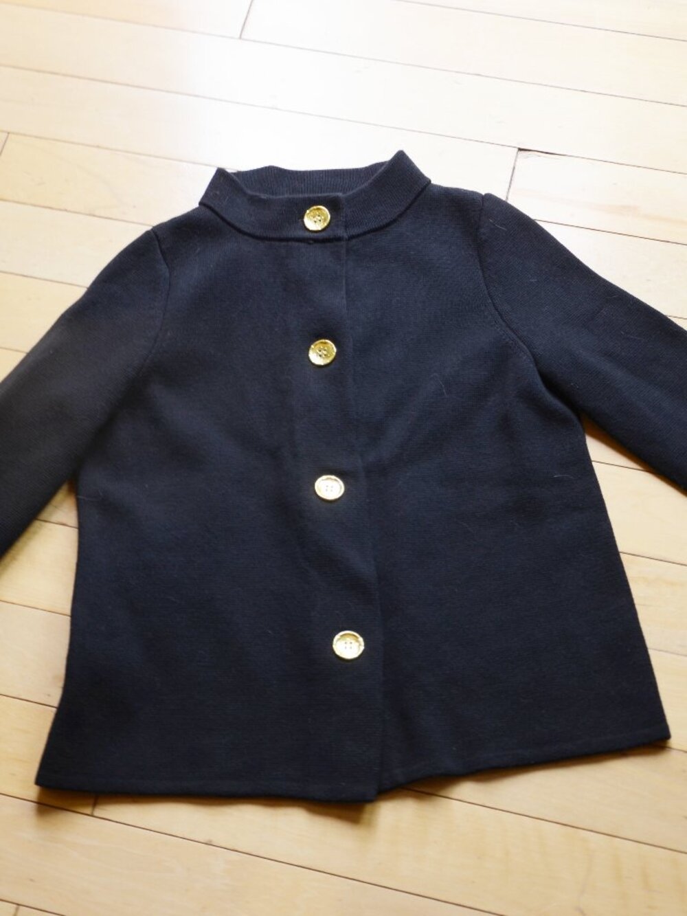 J. McLaughlin Size S Prima Cotton Heavy Knit Cardigan Jacket Black